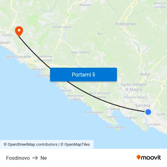 Fosdinovo to Ne map
