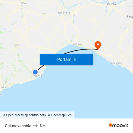 Chiusavecchia to Ne map