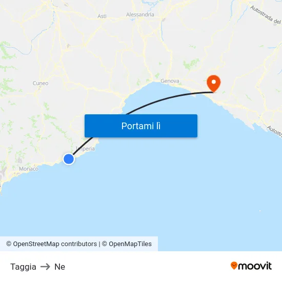 Taggia to Ne map