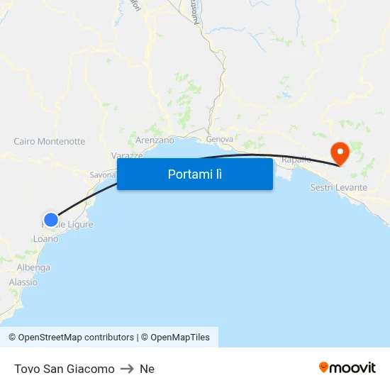 Tovo San Giacomo to Ne map