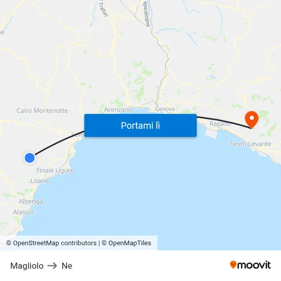 Magliolo to Ne map