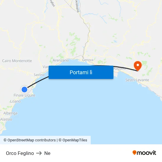 Orco Feglino to Ne map