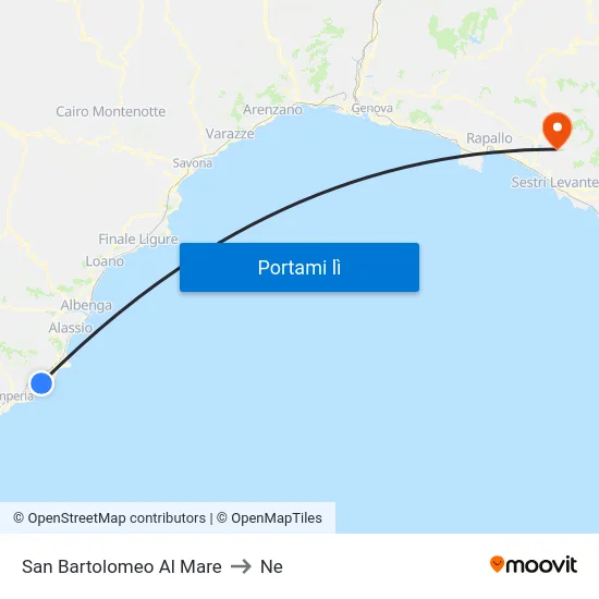 San Bartolomeo Al Mare to Ne map