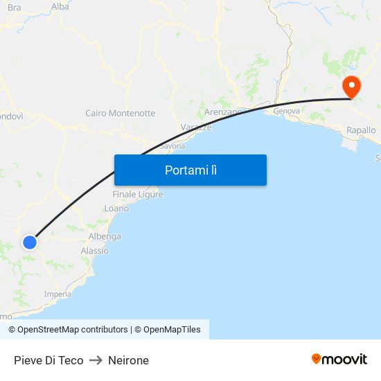 Pieve Di Teco to Neirone map