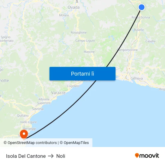 Isola Del Cantone to Noli map