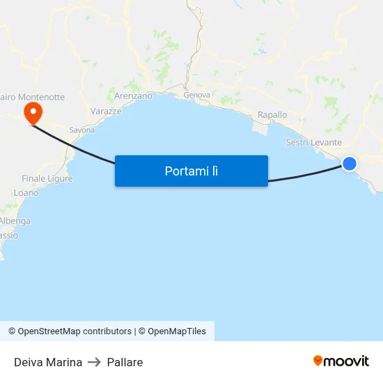 Deiva Marina to Pallare map