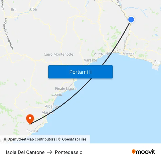 Isola Del Cantone to Pontedassio map