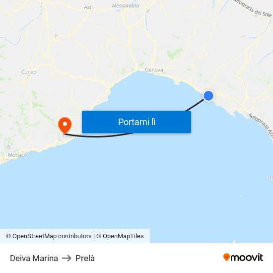 Deiva Marina to Prelà map