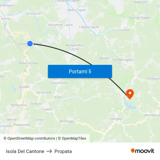 Isola Del Cantone to Propata map