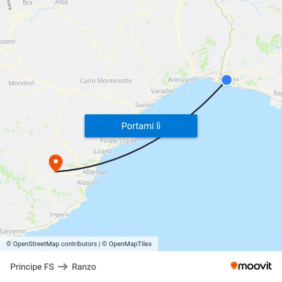 Principe FS to Ranzo map