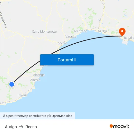 Aurigo to Recco map
