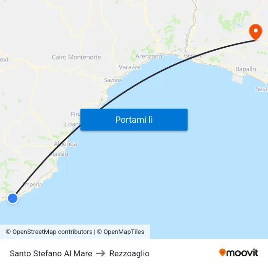 Santo Stefano Al Mare to Rezzoaglio map