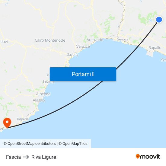 Fascia to Riva Ligure map