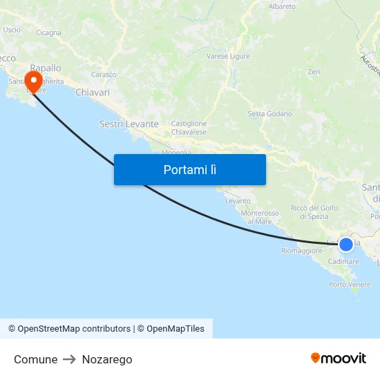 Comune to Nozarego map