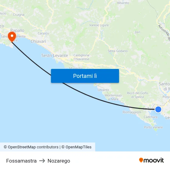 Fossamastra to Nozarego map