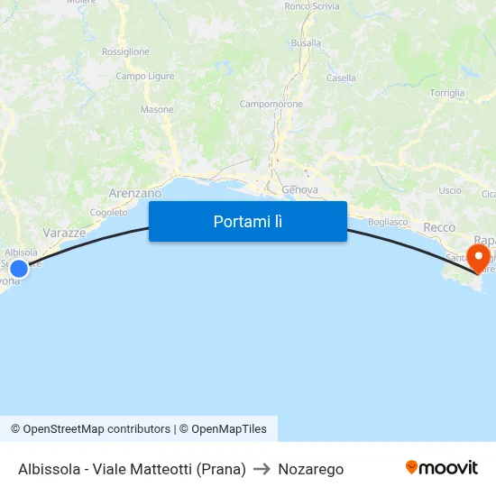 Albissola - Viale Matteotti (Prana) to Nozarego map