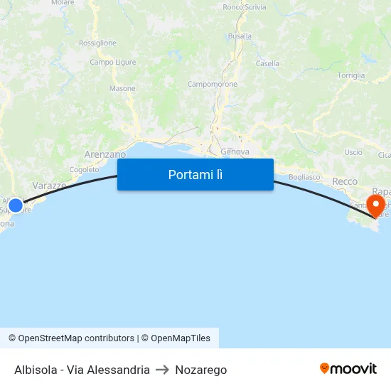 Albisola - Via Alessandria to Nozarego map
