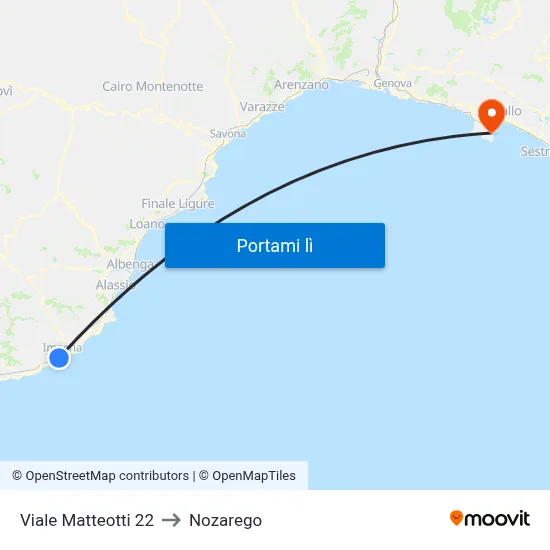 Viale Matteotti 22 to Nozarego map