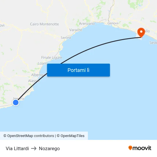 Via Littardi to Nozarego map