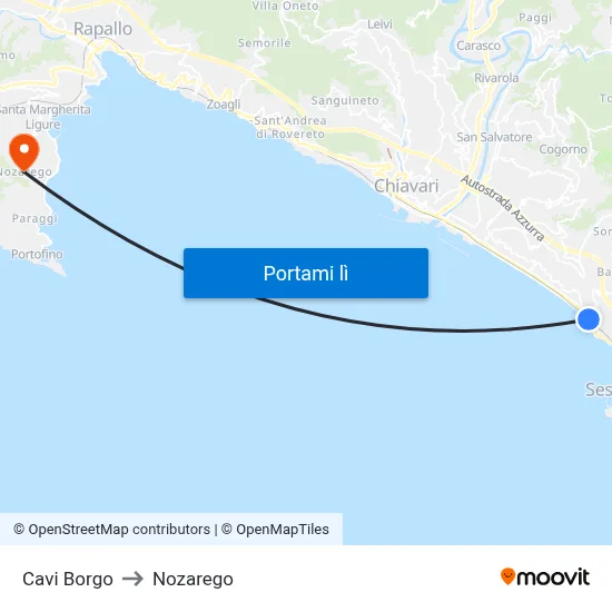 Cavi Borgo to Nozarego map