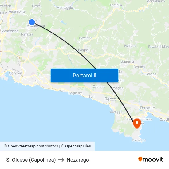 S. Olcese (Capolinea) to Nozarego map