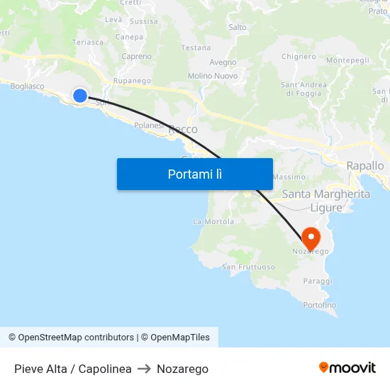 Pieve Alta / Capolinea to Nozarego map