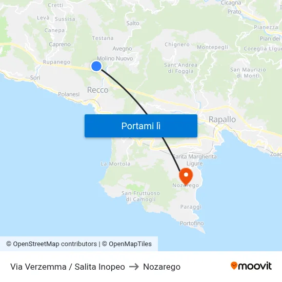 Via Verzemma / Salita Inopeo to Nozarego map