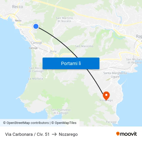 Via Carbonara / Civ. 51 to Nozarego map