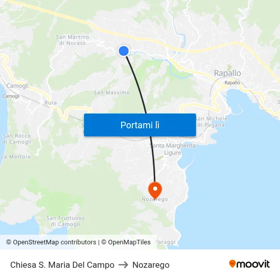 Chiesa S. Maria Del Campo to Nozarego map