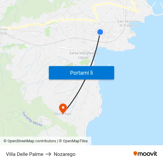 Villa Delle Palme to Nozarego map