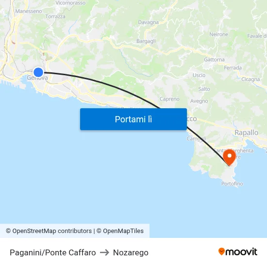 Paganini/Ponte Caffaro to Nozarego map