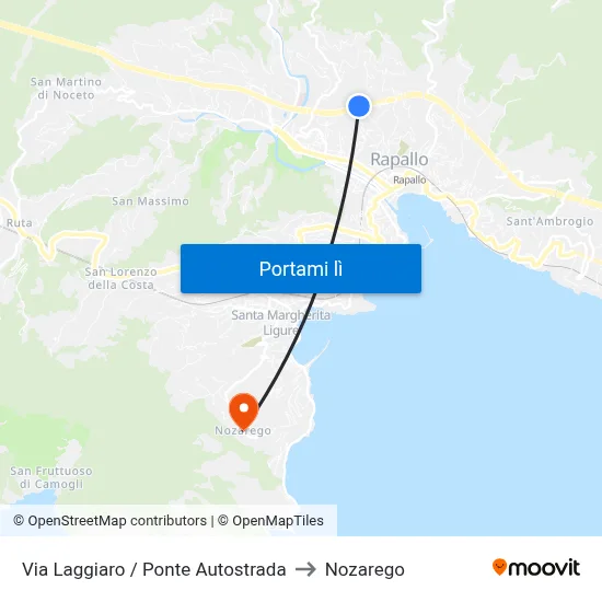 Via Laggiaro / Ponte Autostrada to Nozarego map