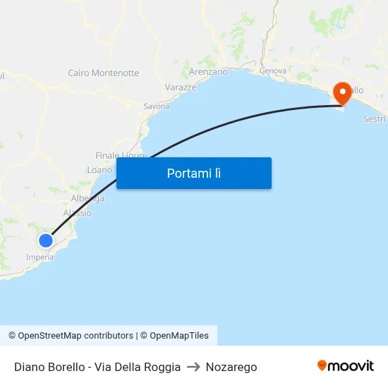 Diano Borello - Via Della Roggia to Nozarego map