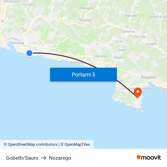 Gobetti/Sauro to Nozarego map