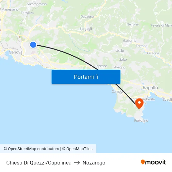 Chiesa Di Quezzi/Capolinea to Nozarego map