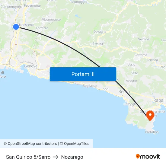 San Quirico 5/Serro to Nozarego map