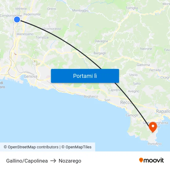 Gallino/Capolinea to Nozarego map