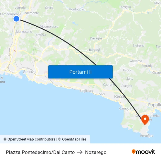 Piazza Pontedecimo/Dal Canto to Nozarego map