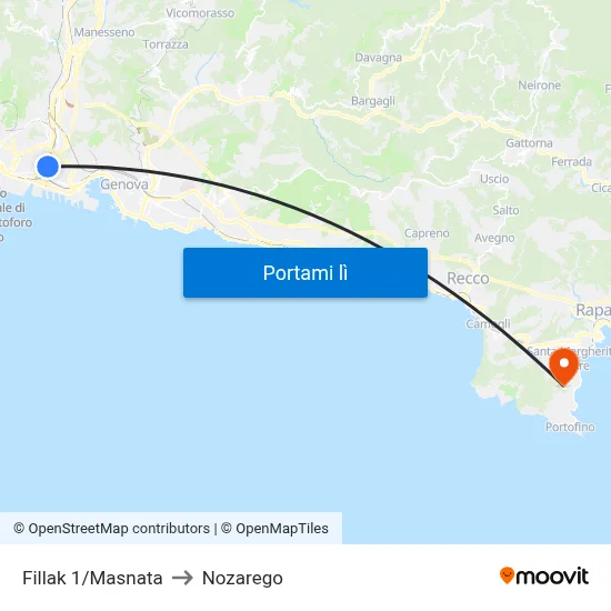 Fillak 1/Masnata to Nozarego map