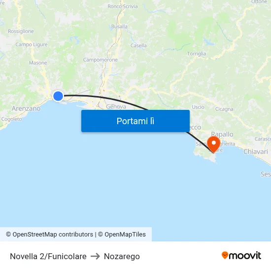 Novella 2/Funicolare to Nozarego map