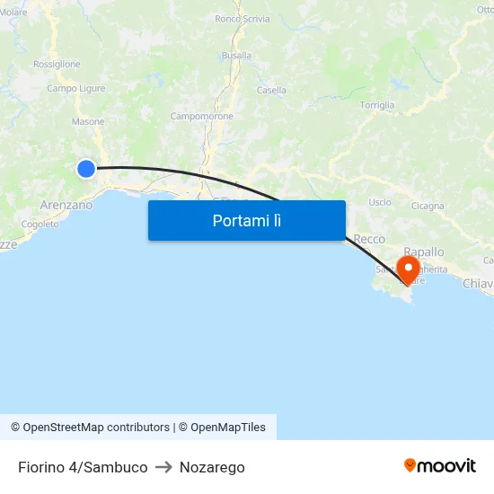 Fiorino 4/Sambuco to Nozarego map