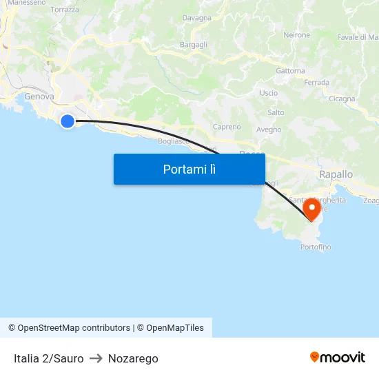 Italia 2/Sauro to Nozarego map