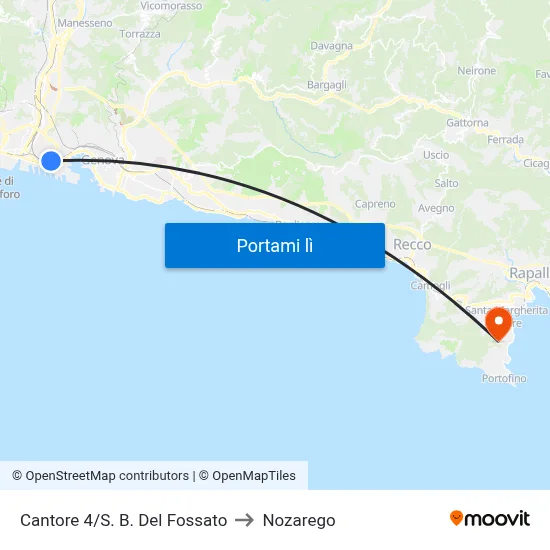 Cantore 4/S. B. Del Fossato to Nozarego map