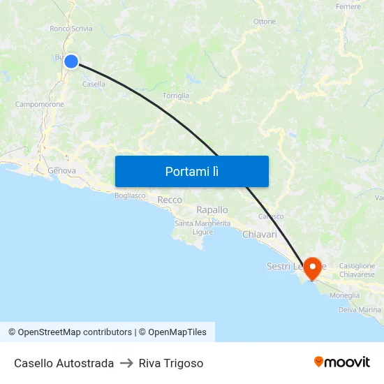 Casello Autostrada to Riva Trigoso map