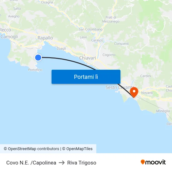 Covo N.E. /Capolinea to Riva Trigoso map