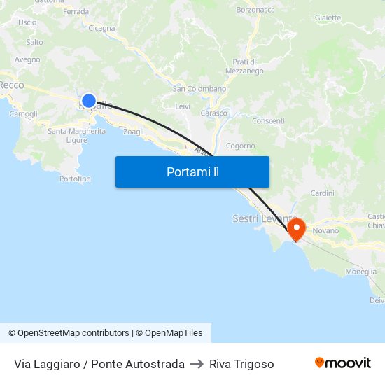 Via Laggiaro / Ponte Autostrada to Riva Trigoso map