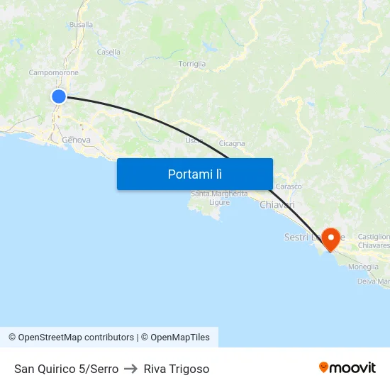 San Quirico 5/Serro to Riva Trigoso map