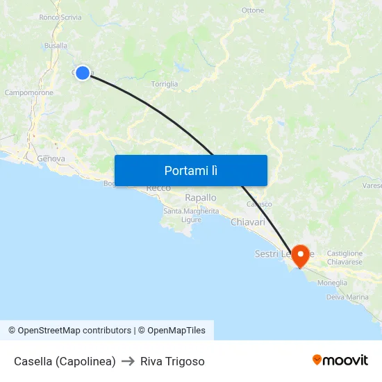 Casella (Capolinea) to Riva Trigoso map