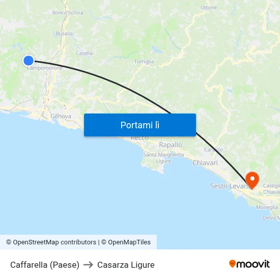 Caffarella (Paese) to Casarza Ligure map