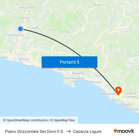 Piano Orizzontale Dei Giovi F.S. to Casarza Ligure map